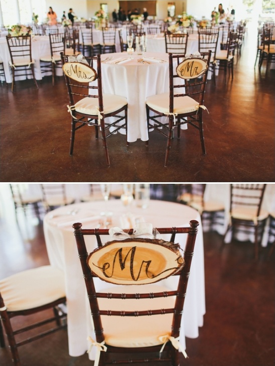 cute rustic mr. and mrs. sign chair signs