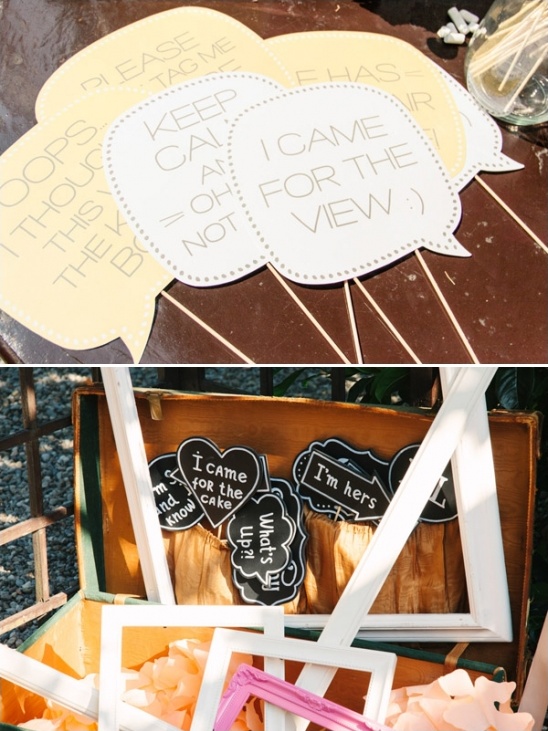 speech bubbles and photobooth props