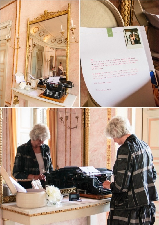 guests can leave typed wishes for the couple on an antique typewriter