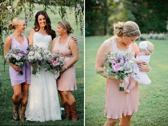 pink and purple bridesmaids
