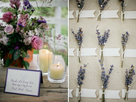 lavendar sprigs for guests to sign