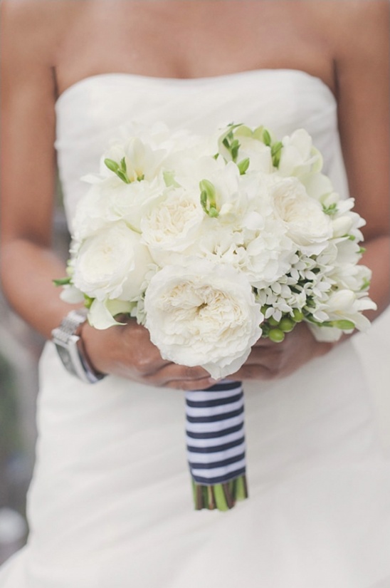 white lush wedding bouquet