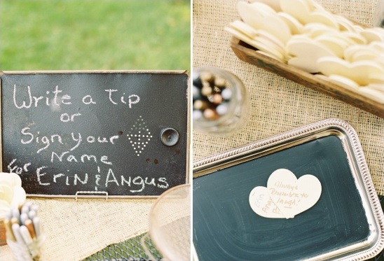 have guests sign little hearts or leave you helpful tips