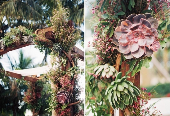 chuppah decroated with succulents