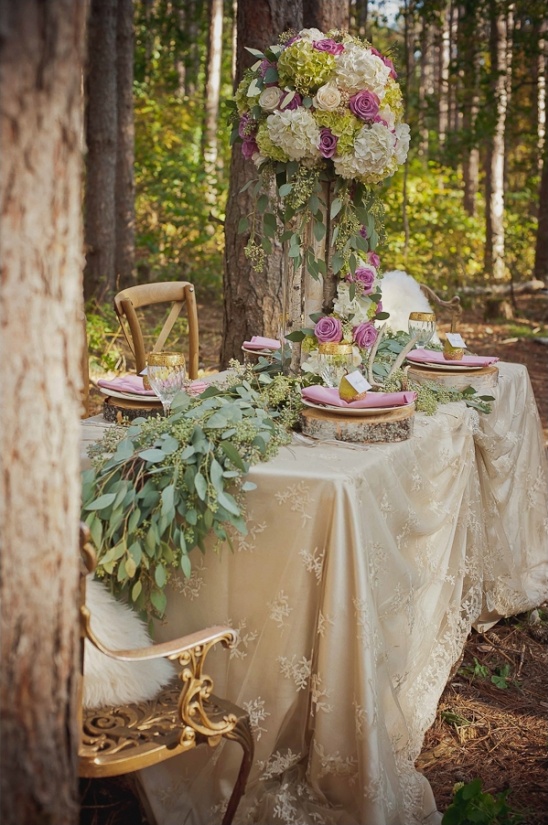 enchanted forest wedding reception idea