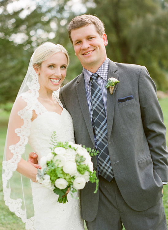 Happy couple wedding day portrait