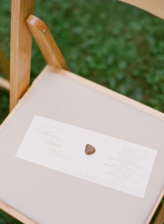 Wedding seating chart on chair