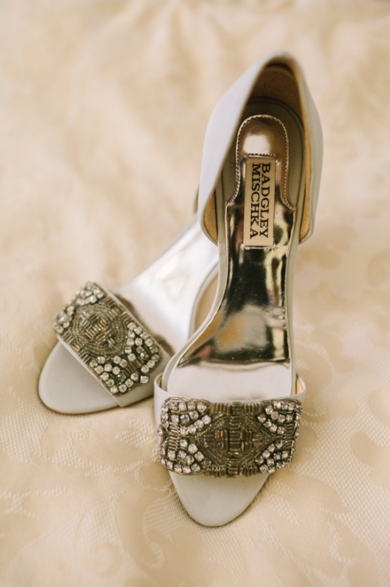 beaded Badgley Mischka bridal shoes