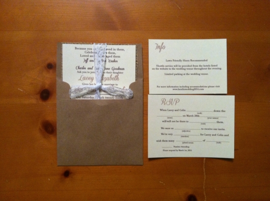 Square Wedding Invite with Lace