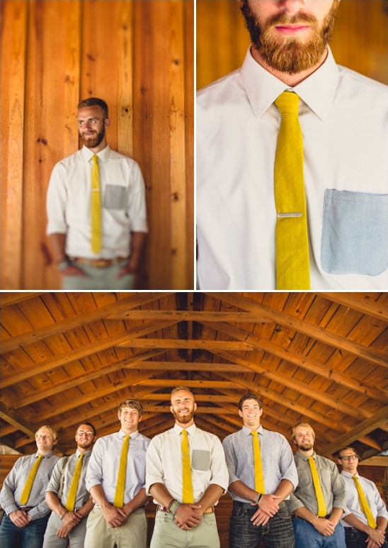yellow tie button down shirt groomsmen