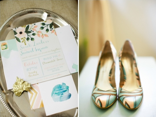 Wedding invitation and shoes, perfect for the special day celebration