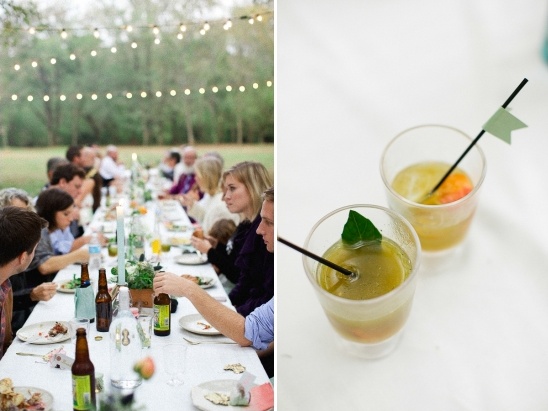 Outdoor dinner party with refreshing cocktails