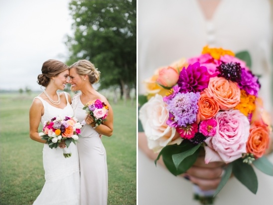 colorful bridesmaid bouquets