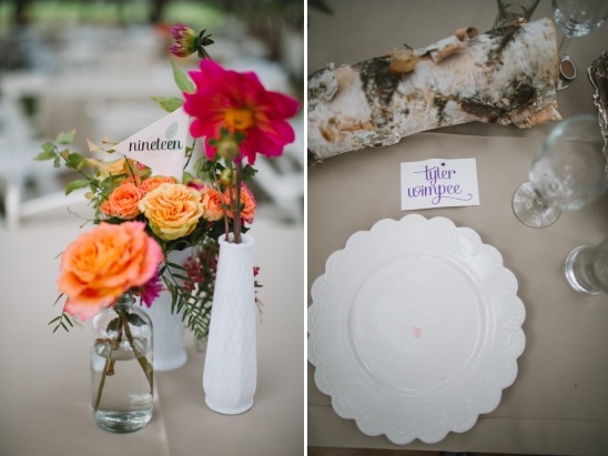 simple table settings with place cards by red skies design