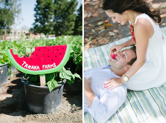 Couple enjoying watermelon at Tanaka Farms in Irvine CA