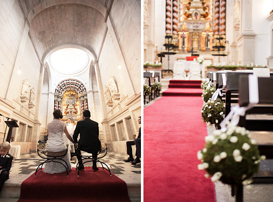 Elegant wedding ceremony in a beautiful church with red carpet