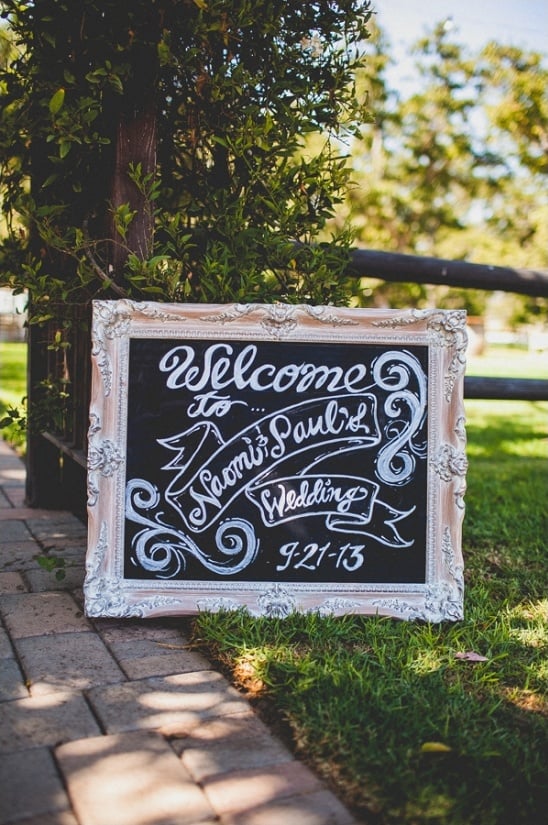 wedding welcome chalkboard sign