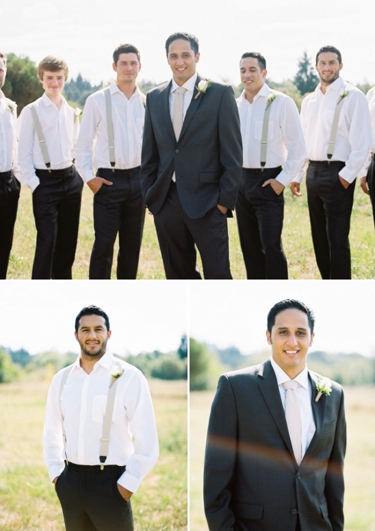 the groom and his men in suspenders