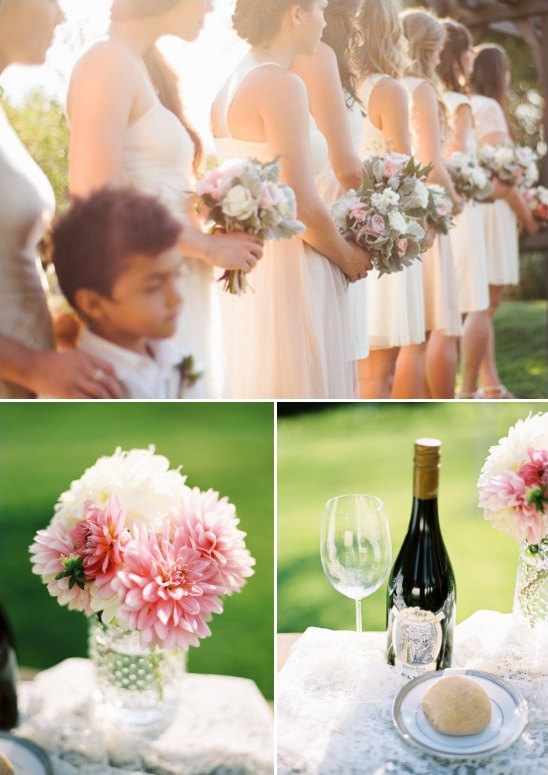 pink and peach outdoor wedding