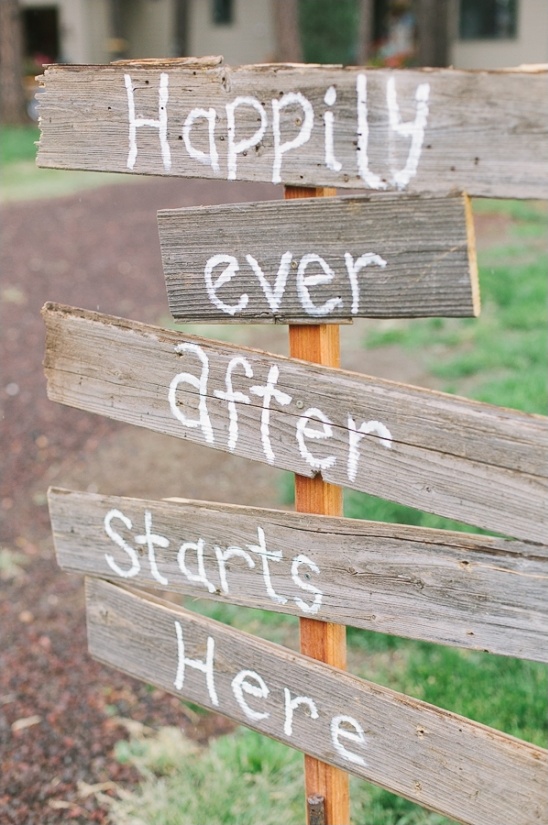 diy happily ever after starts here sign