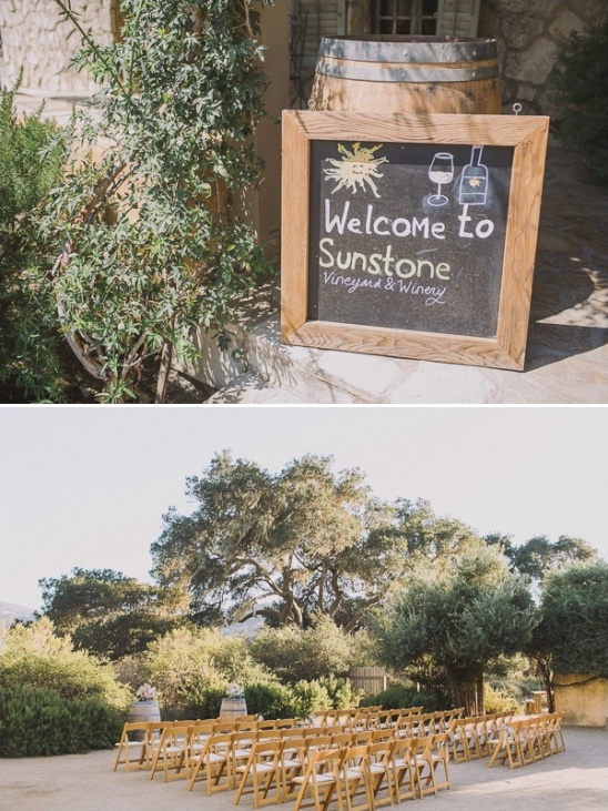 Welcome to Sunstone Vineyard and Winery with a wedding setup scene