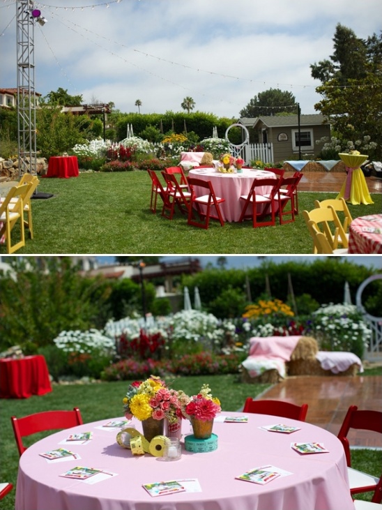 carnival themed wedding reception bright colors are a must