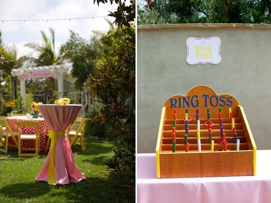 ring toss game at carnival themed wedding