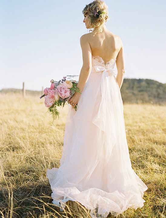 pink wedding dress by Watters