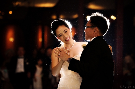 Happy couple dancing wedding first dance