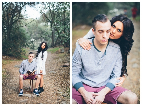 Romantic couple posing outdoors in nature