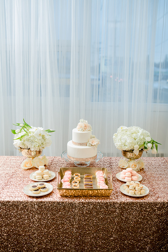 rose gold cake table