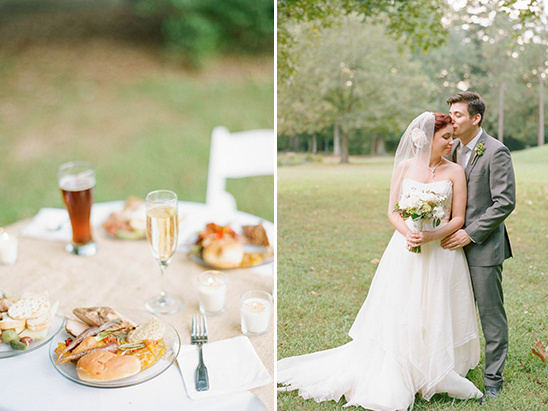 Here's an alt tag for the image:

Happy couple's wedding reception with food and drinks