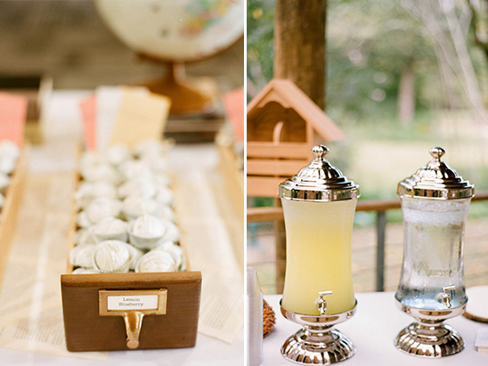 Lemon blueberry desserts and lemonade for a vintage outdoor party
