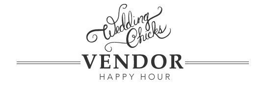 Wedding Chicks Vendor Happy Hour logo in elegant script