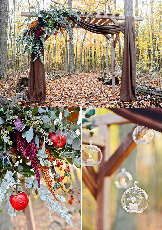 fall inspired wedding arbor