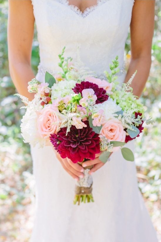 DIY pink wedding bouquet