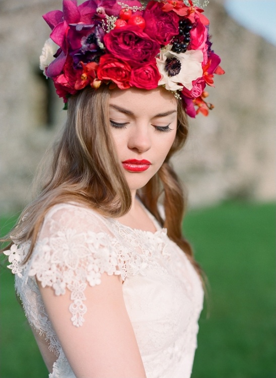 regal looking floral crown by Bo Boutique