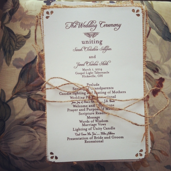 Rustic Clean Wedding Programs