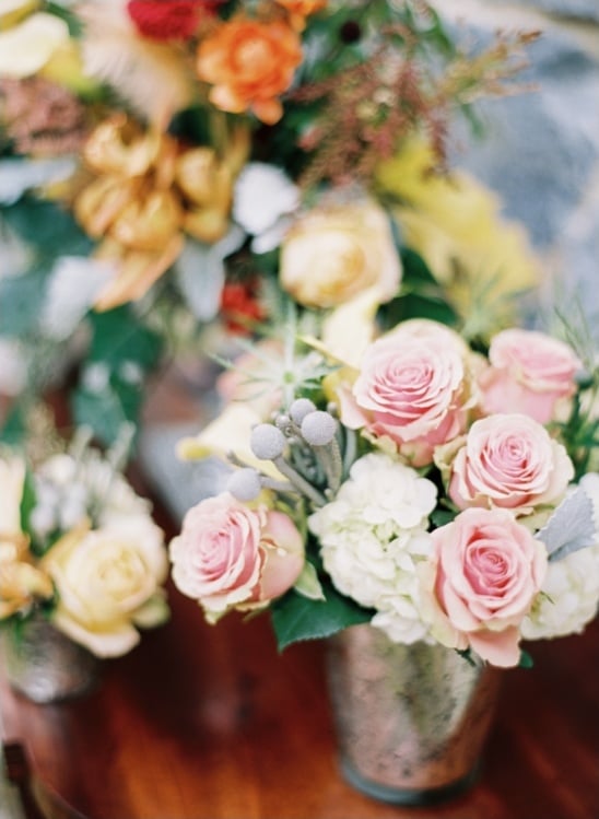 pink and white wedding florals