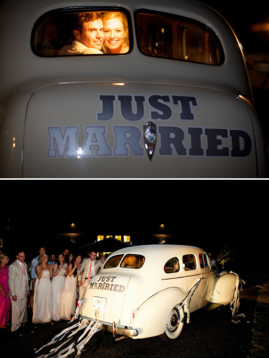 just married getaway car