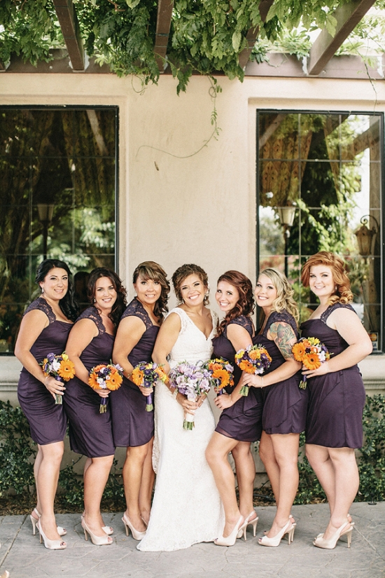 Sweet Purple And Orange Summer Wedding