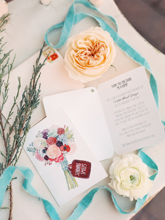 Floral thank you card with watercolor bouquet