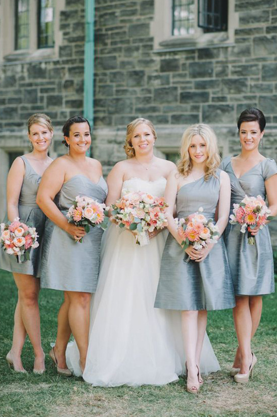 gray bridesmaids dresses