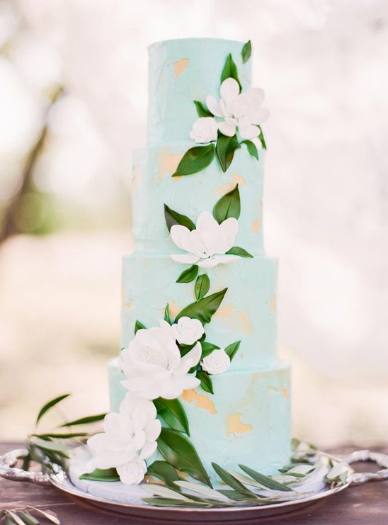 mint and green wedding cake