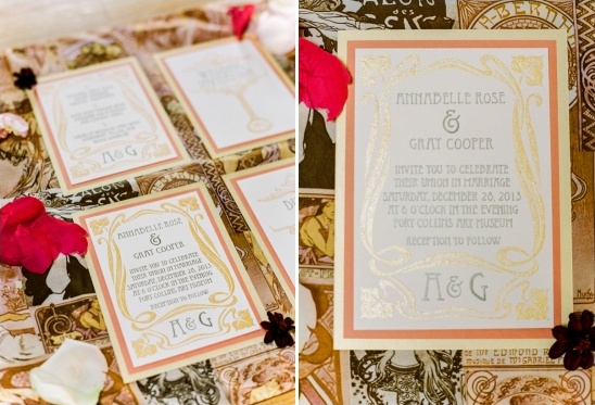 Art Nouveau wedding invite