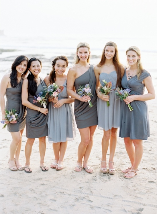 grey bridesmaids dresses