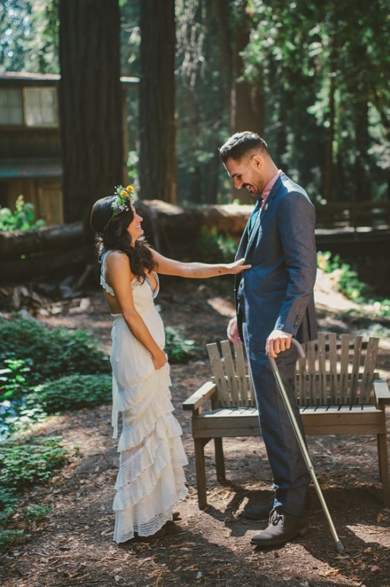 forest wedding first look