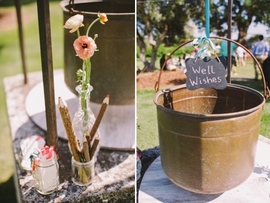 cute use of an old well for notes and well wishes for the bride and groom