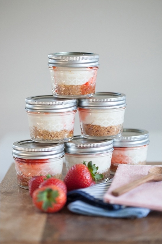 mini cheesecakes in mason jars by The Flour Child