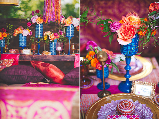 colorful wedding reception